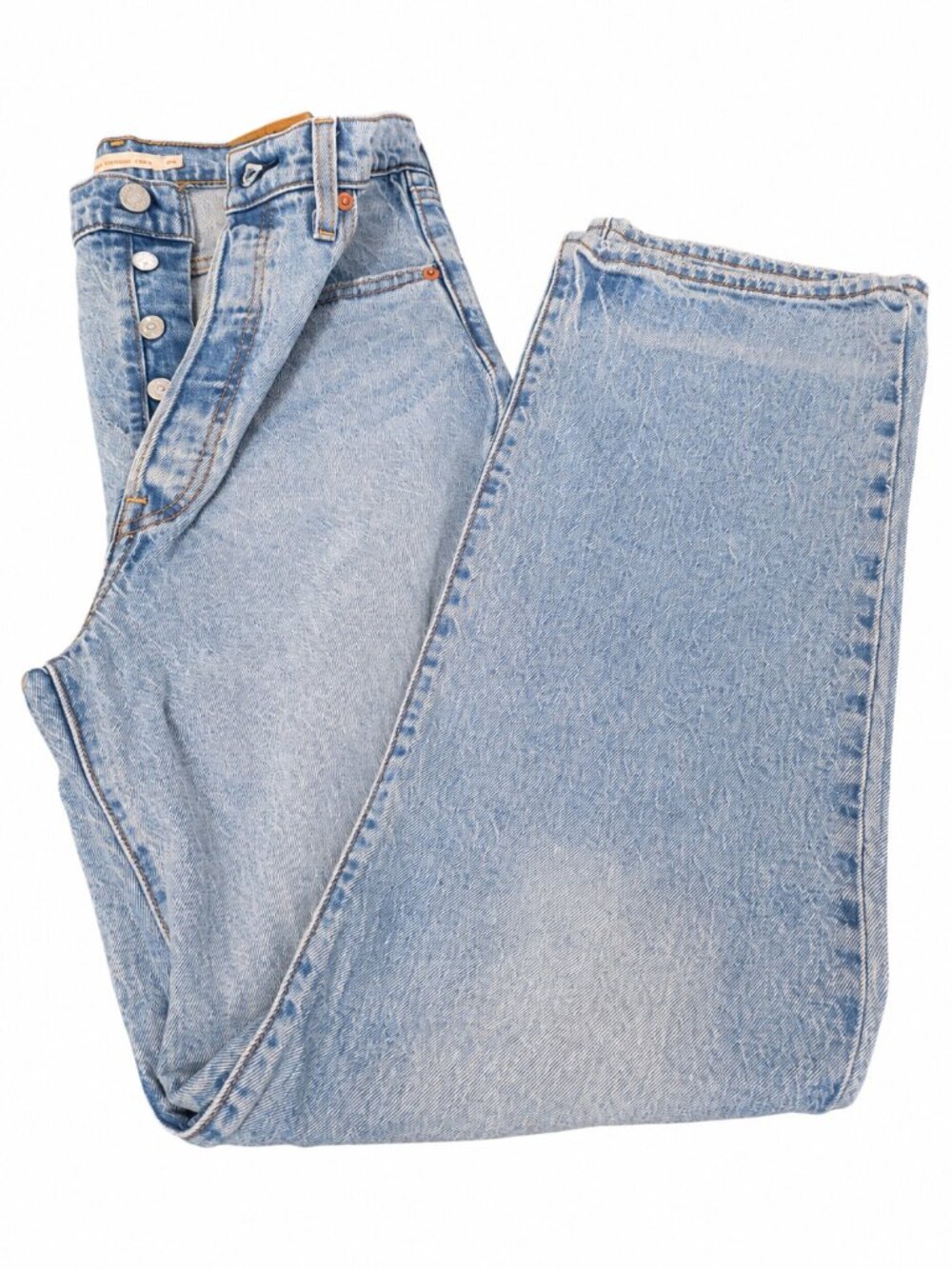 Levi's Ribcage Straight Ankle Jeans W28 L31 High Rise Light Wash